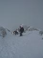 Ru and Don climbing 1st part of Cosmiques Arete